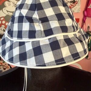 Janie and Jack Navy and White Plaid Hat